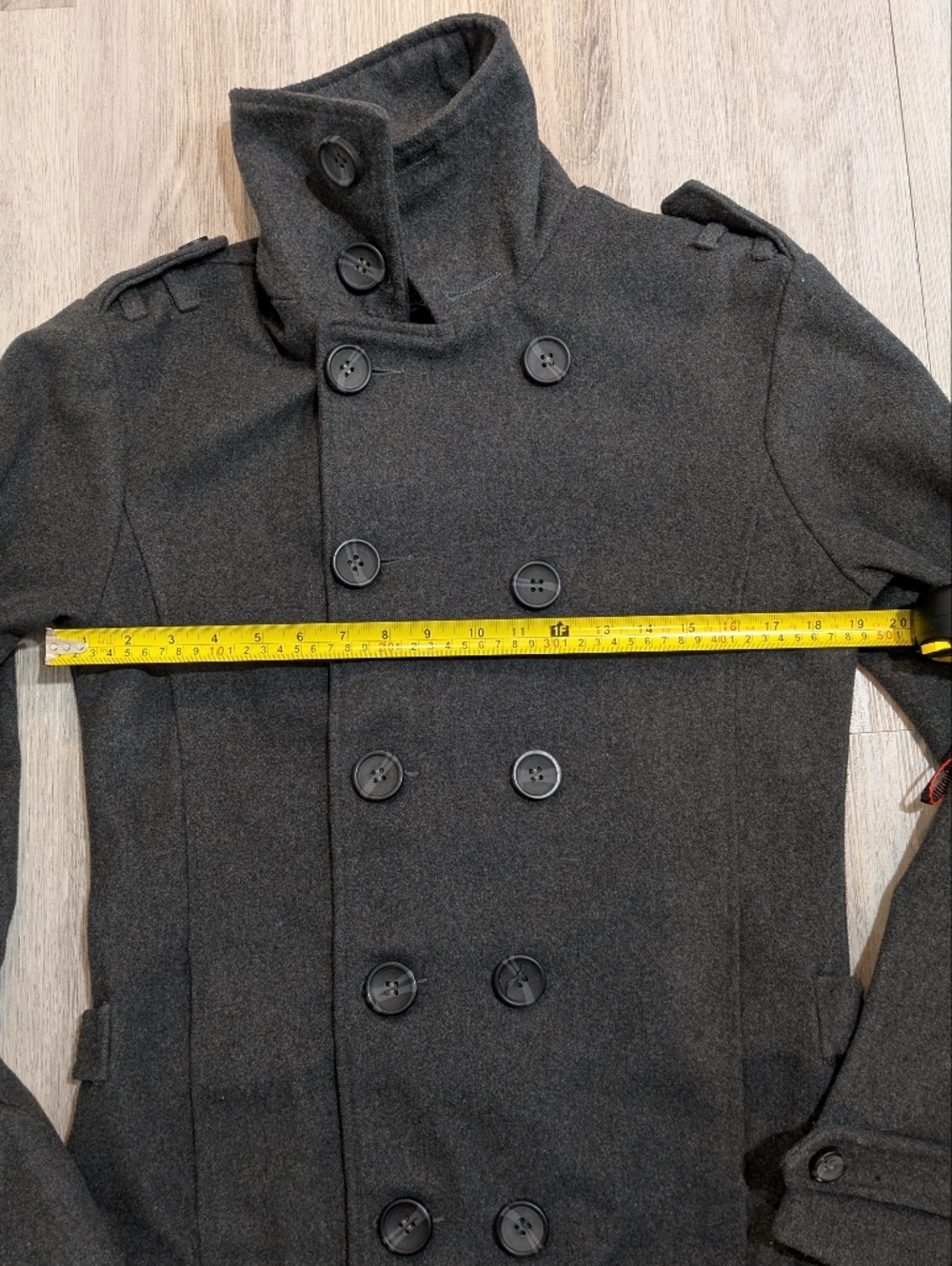 Urban Heritage Charcoal Gray Wool Pea Coat - Size Medium - Picture 5 of 7